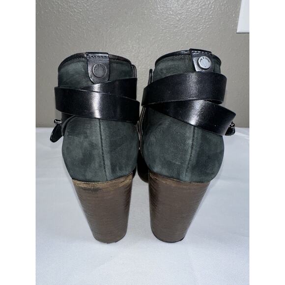 Rag and Bone Harrow Black Suede High Heeled Ankle Boots Straps Sz EU 40 / US 10 - Picture 6 of 14
